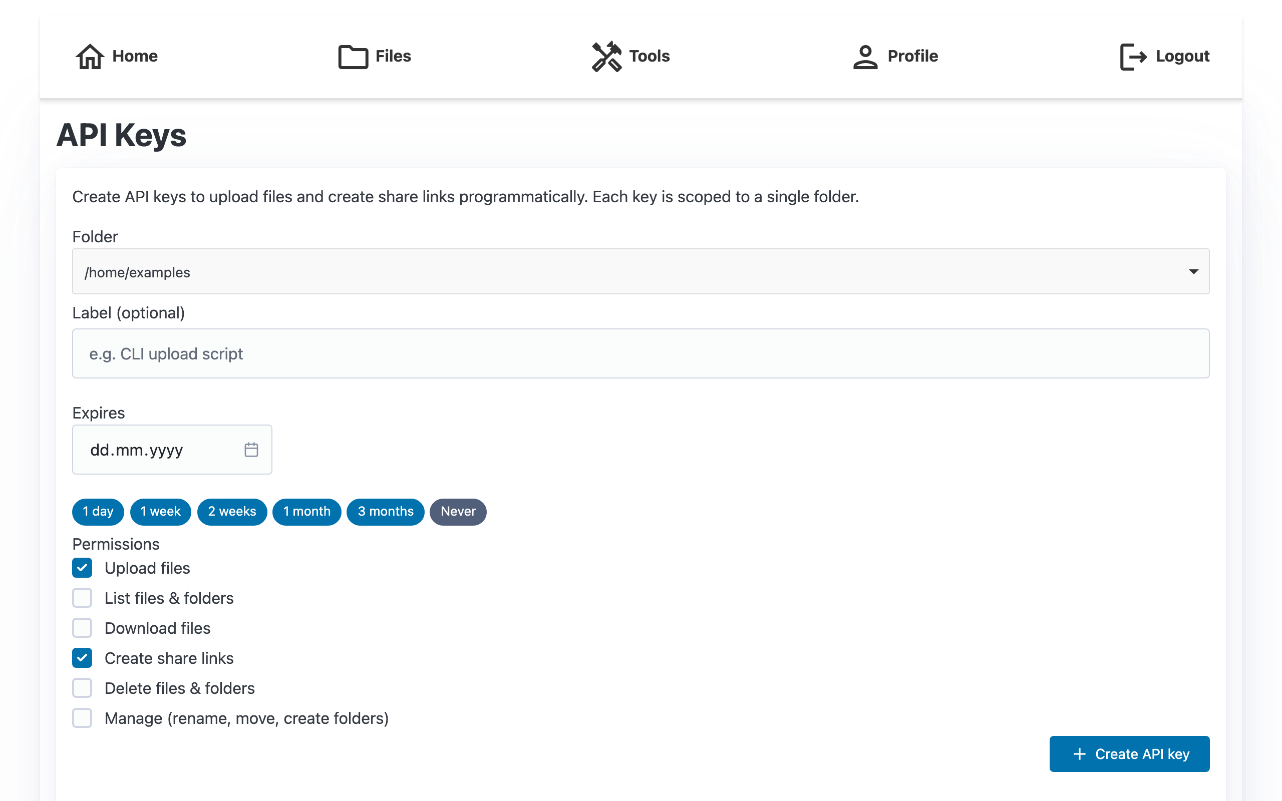 API Keys Management
